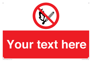 Custom No Open Flames Sign